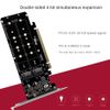 PRATYAHARA Double-Sided 4-Disk NVME Card PCIeX16 to M.2 M-Key NVMEx4SSD 2U Server Array Expansion Adapter Split Card