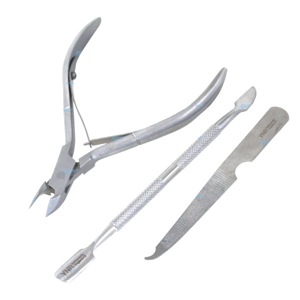 Cuticle Trimmer Cuticle Pusher - 3 Pcs Cuticle Cutter Nipper Clipper Dead Skin Remover Scissor Plier Manicure Pedicure Tools Nail Tools Set for Fingernails and Toenails