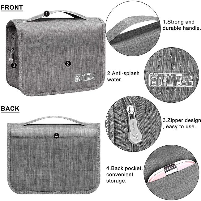 AllTopBargains Travelon Hanging Toiletry Travel Bag Organizer Compact Makeup Case Personal Item