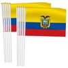 25 Pack Ecuador Handheld Small Flag,Mini Ecuadorians Hand Held Miniature Stick Decor