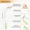 Fanwer 3 in 1 Back Brush Long Handle for Shower & Lotion Applicator for Back, 18.9in Back Scrubber for Shower,Shower Body Brush with Curved Handle for Men and Women with Limited Mobility