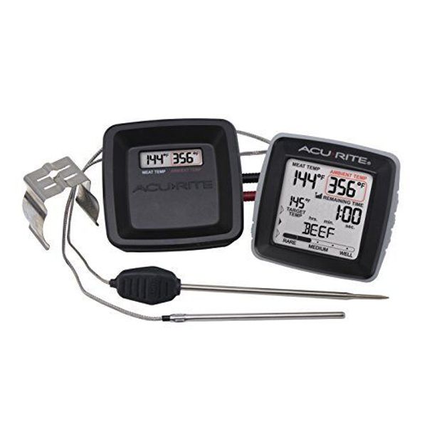 01185m Digital Meat Thermometer With Wireless Display And Time Left To Cook Gray