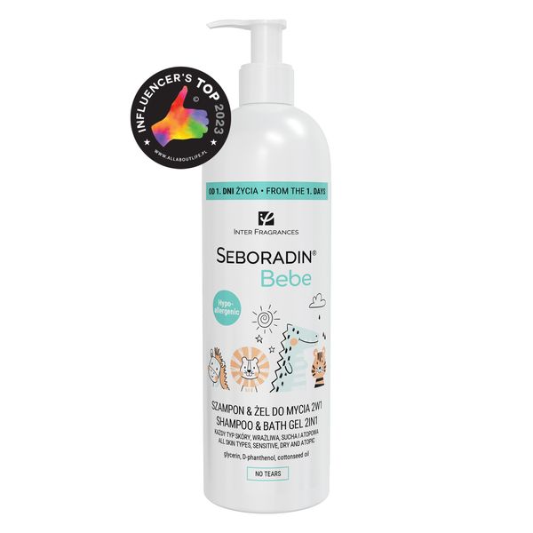 Seboradin Bebe Shampoo & Washing Gel 2 in 1 for Baby Children and People with Sensitive, Dry, atopic Skin, Gentle Cleaning, Baby Care, no tears, 500 ml