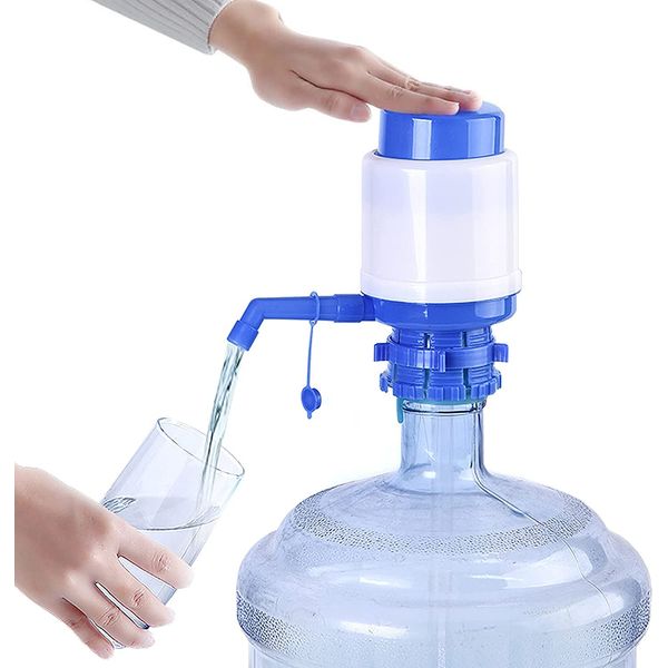 Water Dispenser Pump, Manual Hand Pressure Water Cooler Dispenser for 2-6 Gallon Mineral Water Kettle,Portable Chillers Water Fountains Kettle Water Bottle Pump for Travel Camping Office School