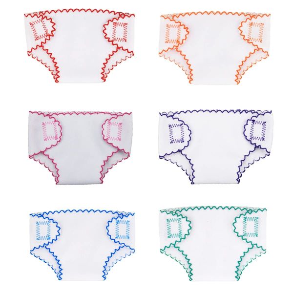 Toyvian 6pcs Doll Diapers Baby Doll Diaper Bag Baby Doll Accessories Doll Underwear Reusable DIY Diaper