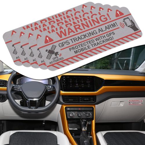 ECSiNG 20pcs GPS Tracking Alarm Sticker 7.5 x 3 cm Self-Adhesive Vinyl Warning Sticker Indoor and Outdoor Use Theft Protection Adhesive Sticker (Rectangle)