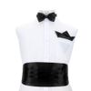 BomGuard Men's Cummerbund with Bow Tie and Pocket Square for Tuxedo Shirt, Set of 3 Sash, black