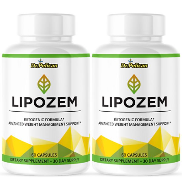 Lipozem- Keto & Weight Support- 2 Bottles- 120 Capsules