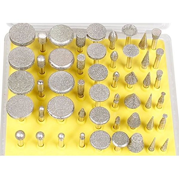 eoocvt 50pcs Diamond Tipped Coated Rotary Grinding Head Jewelry Lapidary Burr Grit