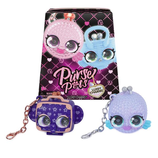 Purse Pets Luxey Charms, 2-Pack Collectible Kids Purse Accessories & Shoulder Bag Charms (Styles May Vary), Blind Box Coin Purse, Girls & Tween Gifts