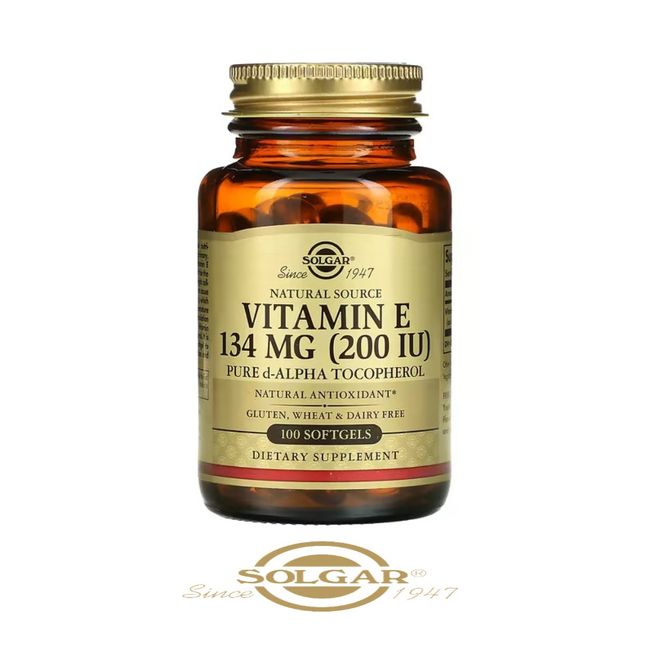 Solgar Vitamin E 134mg 200IU D Alpha Tocopherol 100 Softgels