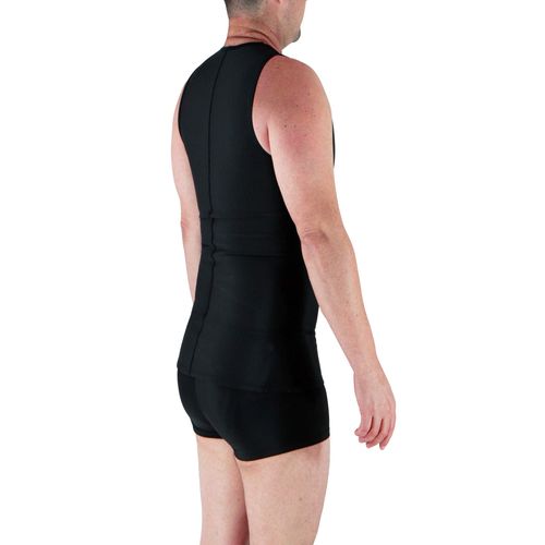 Underworks Mens Extreme Gynecomastia Chest Binder V-Tank Top X-Large Black