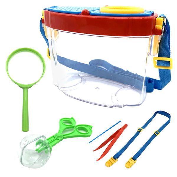 JTCJozz Bug Catcher Kit, Bug Collection Kit, Outdoor Nature Explorer Kit with Tweezers, Magnifying Glass, Science Educational Kit, Bug Observation Container for Boys and Girls