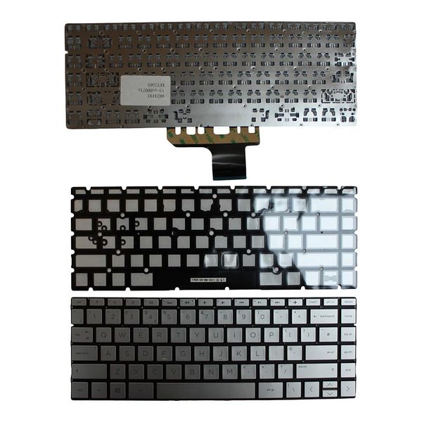 Power4Laptops UK Layout Silver Replacement Laptop Keyboard Compatible With HP Pavilion 13-an1013TU