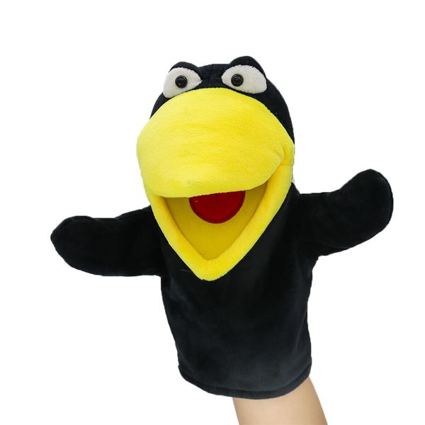 lilizzhoumax Crow Hand Puppet, Black Plush Toy, Soft Stuffed Animal for Kids, Early Education Gift, Home Decoration, Unisex