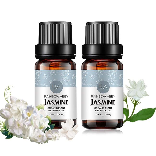 RAINBOW ABBY 2-Pack Jasmine Oils - 100% Pure Therapeutic Grade Essential Oils - 2x10 mL