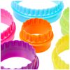 Dexam Set of 6 Double Sided Plain/Crinkle Round Cookie Cutters - Assorted Colours