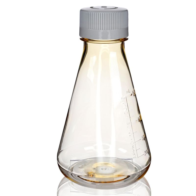 Eisco - Pack of 1, 500mL Sterile Polycarbonate Erlenmeyer Flask, Vented ...