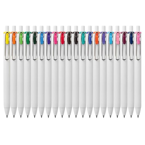 Mitsubishi Pencil Gel Ink Ballpoint Pen, Uni-ball One, 0.38mm, Set of 20 Colors