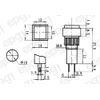 10 PACK - 10mm SQUARE LED PANEL MOUNT LAMP -  GREEN LENS 3VDC-12VDC  #NN10SGR
