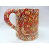 William Morris red birds tapestry tankard mug