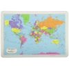 Painless Learning Educational Placemats Sets USA Map and World Map Non Slip Washable, Large