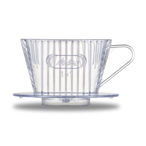 Melitta Coffee Dripper 1-2 Cup Clear Filter with 1x1 Measure Spoon, Plastic CF-T 1x1