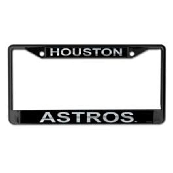 Houston Astros Laser Black License Plate Frame