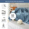 Solid Color Blue Couch Covers Chenille Sofa Cover Non-Slip Couch Protector for 3