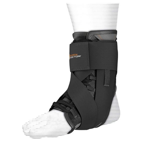 Shock Doctor Ultra Wrap Lace Ankle Support (Black, Large,9-9.5)