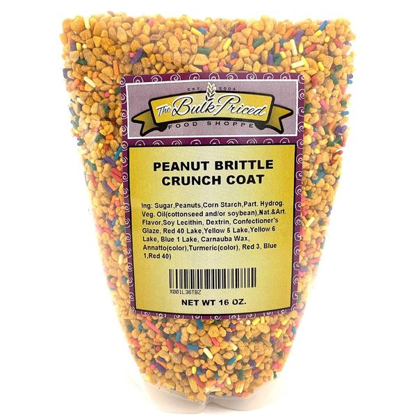 Peanut Brittle Crunch Coat Ice Cream Topping (1 lb. Resealable Zip Lock Stand Up Bag)