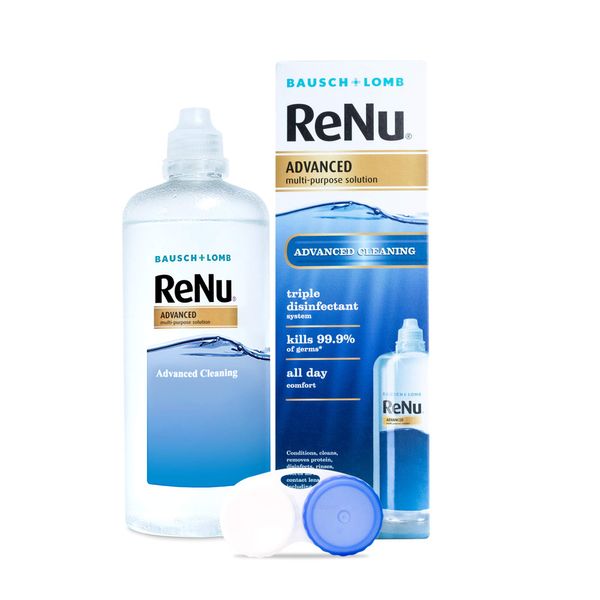 ReNu Advanced Multi Purpose Contact Lens Solution, More Than Clean For Soft Contact Lenses, Condition, Clean, Remove Protein, Disinfect, Rinse and Store Your Lenses, Lens Case Included, 1 x 360 ml