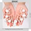 IYOU Princess Communion Headpiece Flower White Headband Pearl Hair Vine Bridal Wedding Hair Accessories for Flower Girls