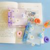 JIHUOO Mini 3 Ring Binder Cover PVC Notebook Loose Leaf Binder Snap Button Loose Leaf Folder Round Ring Binder Cover Protector Purple