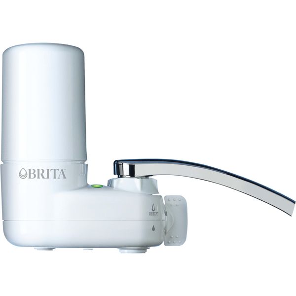 Brita Basic Faucet Mount Water Filtration System, BPA-Free Faucet Water Purifier, Replaces 2,250 Plastic Water Bottles a Year, Lasts Four Months or 100 Gallons, Kitchen Accessories