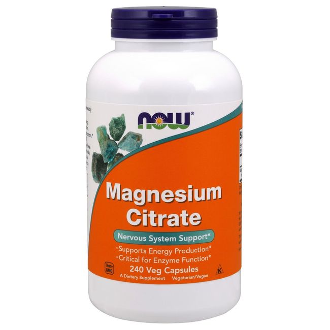 NOW Foods Magnesium Citrate, 133 mg, 240 Veg Capsules