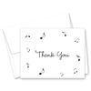 50 Music Notes Thank You Cards (Black)
