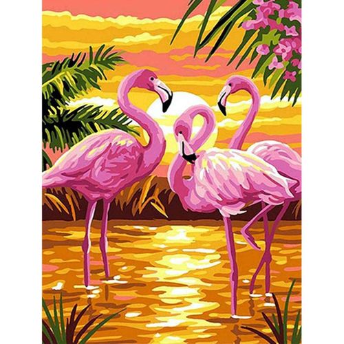 LYKEJI Diamond Art Kits for Adults 5D DIY Full Drill Round Diamond Painting Kits,Flamingo Pattern Diamond Arts Craft,Home Decoration and Room Wall Decor,Gift for Friends and Family