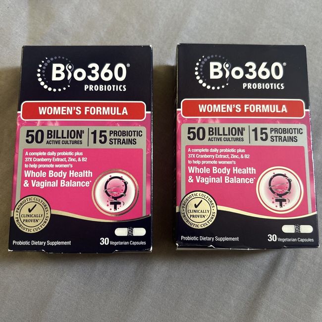 (Lot of 2) Bio360 Probiotics Women's Formula Daily Probiotic 30ct Exp:04/25 New