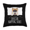 Black Sleep Mask Shiba Inu Official Napping Throw Pillow