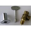 ANGLED GAS VALVE AND CHROME KEY COMBO FOR FIREPLACE GAS LOG, FIRE PIT
