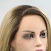 Drag Queen Long Wave Wig Brown Roots Ombre Medium Blonde Natural Color Synthetic Lace Front Wigs for Women Ladies Daily Wear Cosplay Party Blonde Wigs Side Part 24Inches