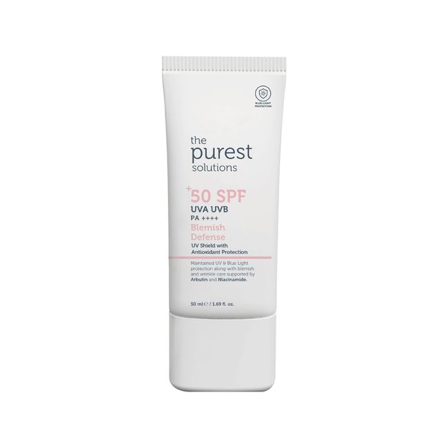 The Purest Solutions Fleckenschutz (UV-Schutzschild mit Antioxidationsmittel SPF 50+) - 8h UVA-Schutz, Arbutin & Niacinamid zur Hauttonanpassung und Feuchtigkeitspflege - Vegan (50 ml)