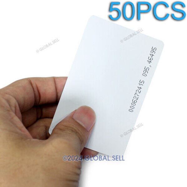 NEW 50pcs125K Thin RFID Proximity ID Card For Access Control And Time Clock Use