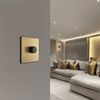 BG Electrical Intelligent Single Wall Dimmer Switch, 2 Way, Screwless Front Plate, Evolve, Satin Brass, 200W, PCDSB81B