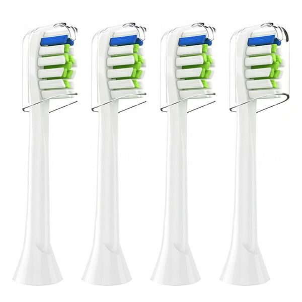 SGcreation Set of 4 [Phillips Sonicare Kids Diamond Clean, Diamond Mini Compatible, Electric Toothbrush Replacement Brush, Kids, Compact] A, White, M Size