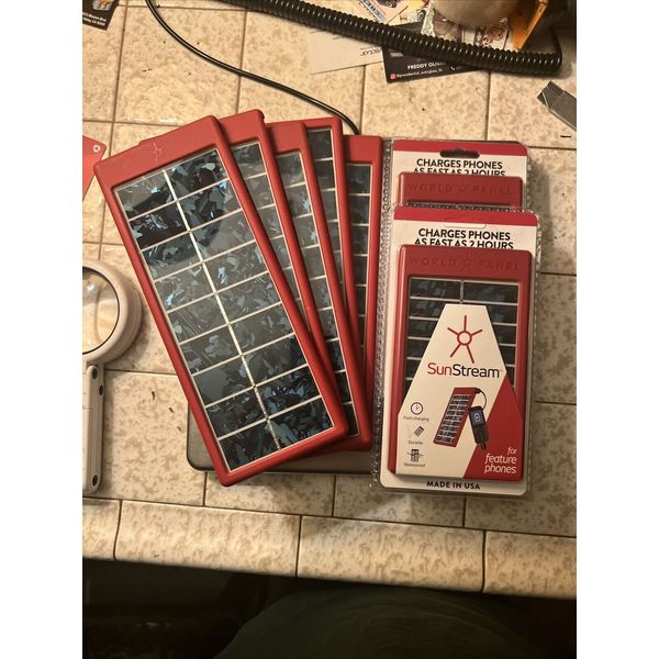 Solar Phone Charger  Sunstream  for  Camping 1 Pair of 2 w/ 5 Solar Panels USA