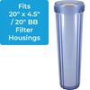 SpiroPure 20x4.5 Empty Refillable Filter Cartridges with Polyester Pads (Case of 3)