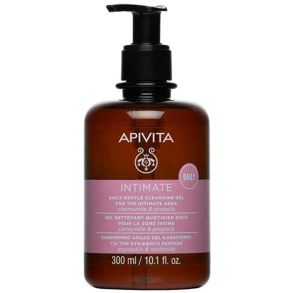 Apivita Feminine Wash for Women, pH Balancing Cleanser for the Intimate Area: Remove Odor, Soothe and Gently Cleanse - With Lactic Acid, Prebiotics & Aloe. Gynecologist Tested - 10.14 Fl Oz