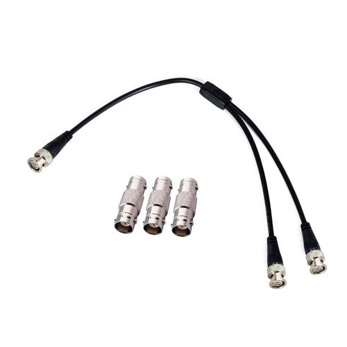 supmory BNC Splitter Cable BNC Male to Dual Male Y Adapter 3C2V Coax Cable 12 inches Radio Antenna(with bnc Female Adapter 3pcs)